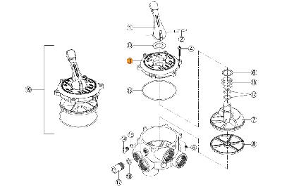 Крышка корпуса 6-ти позиционного вентиля (2") Kripsol RMVA0003.01R