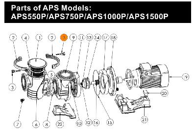 Винт хомута крышки префильтра насоса APS (5,5HP-7HP) (п.3) Emaux 420566559