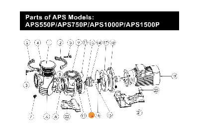 Гайка рабочего колеса насоса APS 5,5-7,5PH Emaux 420586559