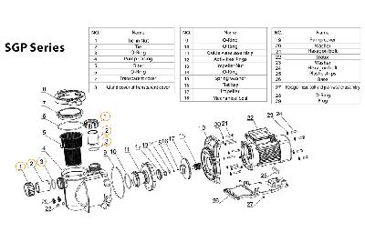 Муфта d50 насоса SGP Mayer Schwimmbad (компл. 2 шт.) N03000131