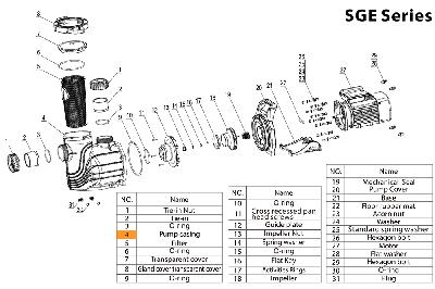 Корпус насоса SGE Mayer Schwimmbad LX A01080058
