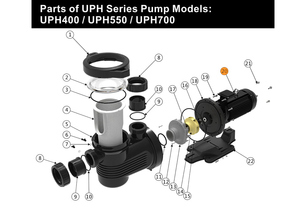 Электродвигатель насоса UPH400 380В Emaux 42059099028