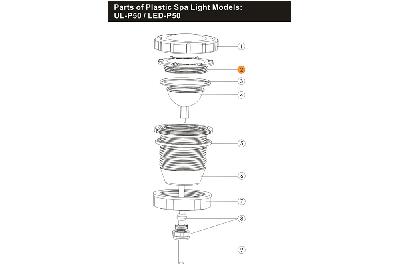 Крышка прозрачная корпуса прожектора LED-P50 Emaux 01041019