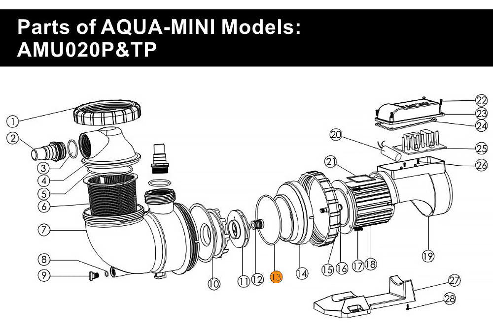 Прокладка крышки задней (фланца) насоса AQUA-MINI Emaux (02020011)