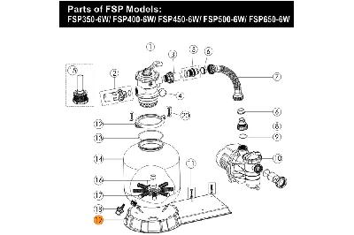 Платформа общая для бочки фильтра Emaux FSP350-4W, FSF350-6W (01111056)