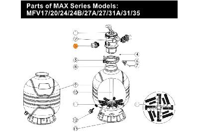 Муфта разъем.с внеш.рез.6-ти поз.вент.(с прокл.)1 1/2" MPV-01 Emaux MPV/89280102/89280102B/Е190102
