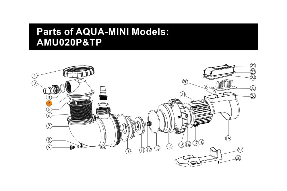 Крышка префильтра насоса AQUA-MINI Emaux (01041045)