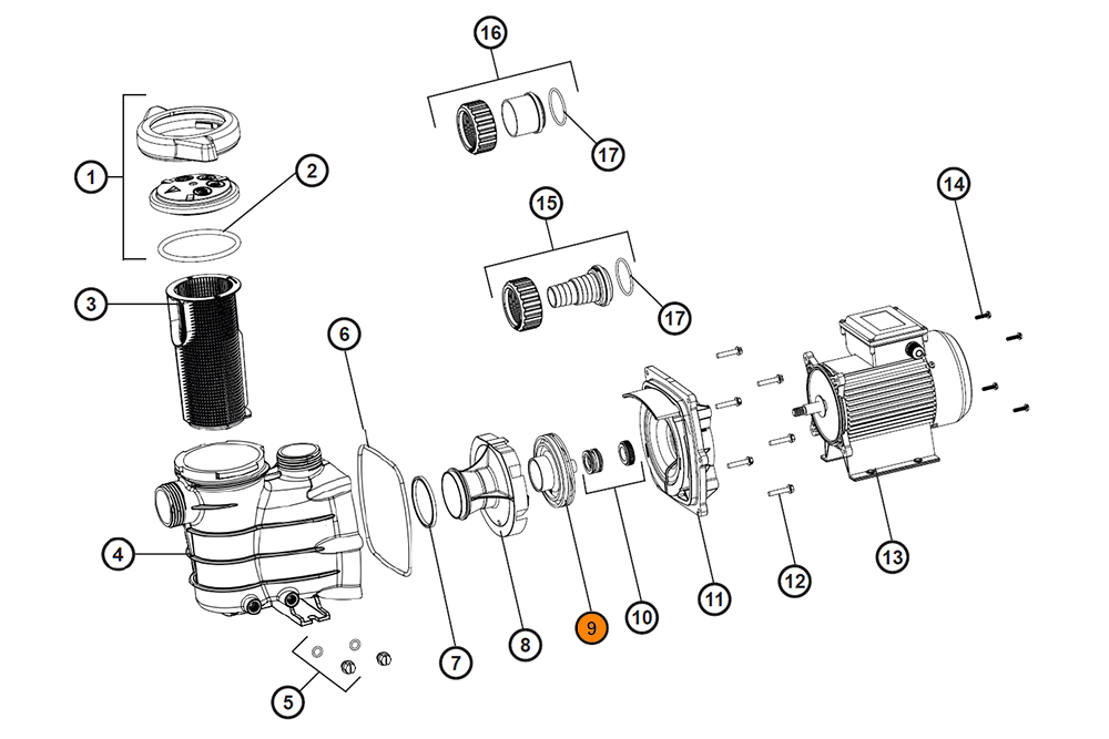 Крыльчатка насоса S2-075M Kripsol (SPX8155T)