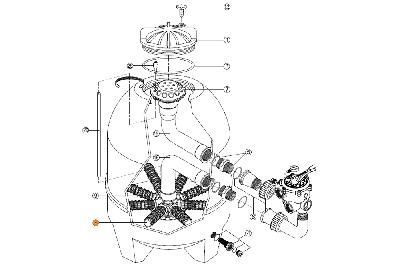 Сепаратор фильтра BL, BR, AK, SSB (900) (на защелках) Kripsol L320мм RFD0115.00R/RRFI0008.03R 