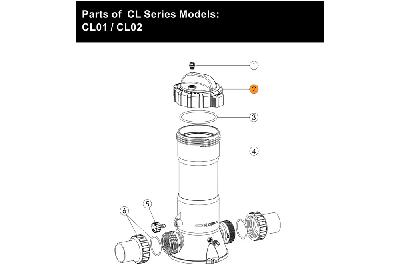 Крышка с гайкой автохлоратора Emaux CL-01 (89440204/E130204)