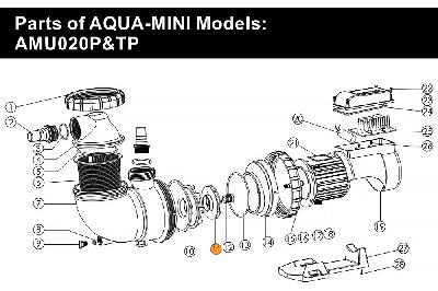 Крыльчатка насоса AQUA-MINI AMU 16/20 Emaux (01311046)