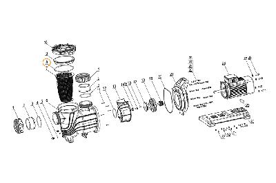 Прокладка-кольцо крышки префильтра насоса SLP400-1000T Mayer Schwimmbad F02010111