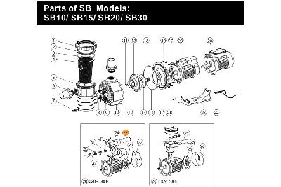 Конденсатор насоса SB15  25мкф (04016014)